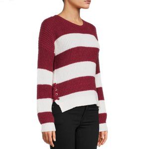 CLEARANCE SALE!! NOBO Maroon and White Striped Knit Sweater - Juniors SM 💜